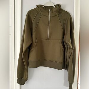 Olive Green Half-Zip Pullover
